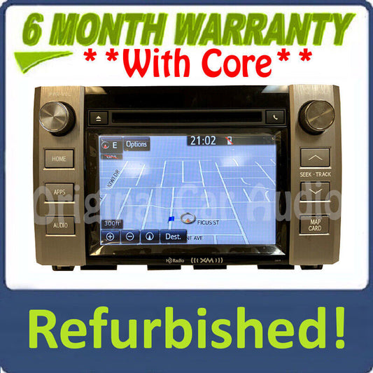 Refurbished 2014 2015 TOYOTA TUNDRA OEM Radio CD Player GPS NAVIGATION XM BLUETOOTH Touch Screen 57074, 510119, 57073