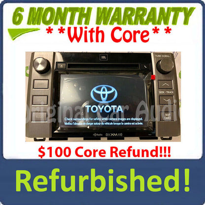 Refurbished 2014 - 2019 TOYOTA TUNDRA JBL OEM Radio CD Player GPS NAVIGATION XM BLUETOOTH Touch Screen