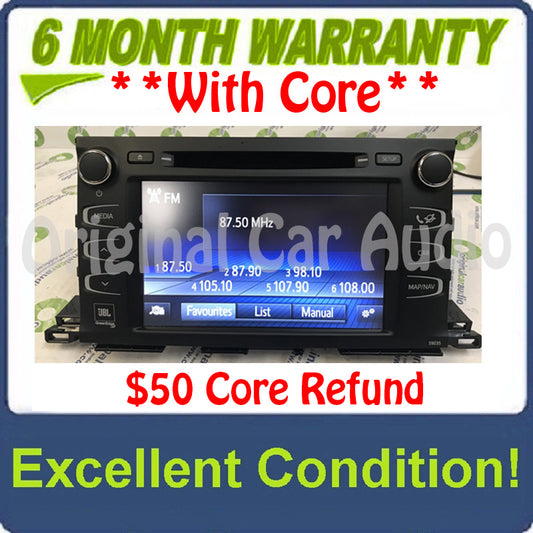 2014 - 2018 Toyota Highlander OEM JBL Navigation AM FM Radio Receiver