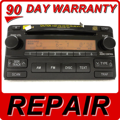 2003 - 2008 Toyota Matrix OEM 6 Disc Changer CD Player Repair Service