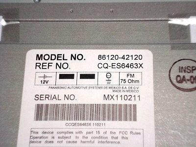 NEW TOYOTA 4Runner Rav4 JBL Radio Stereo 6 Disc Changer CD Player A51821 2003 2004 2005
