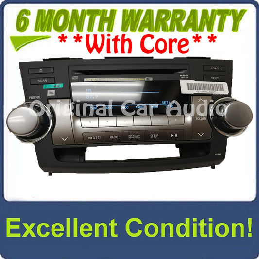 New 2011 - 2013 Toyota Highlander OEM JBL Radio MP3 CD Player A518AZ