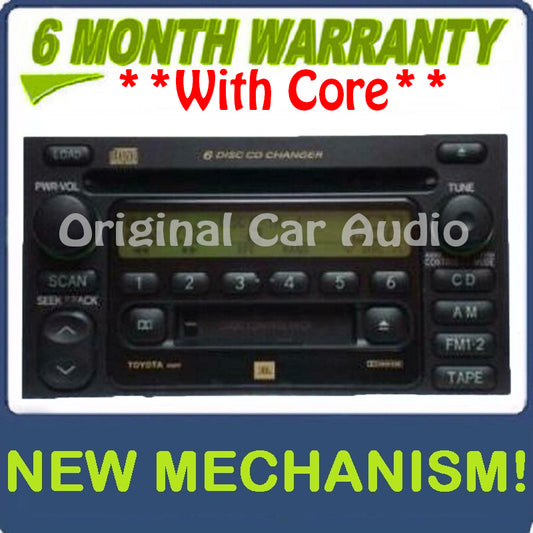 Remanufactured Toyota Radio Tape and 6 CD Changer 86120-08140 Sienna 2000 2001 2002 2003