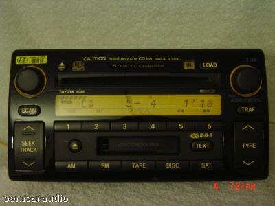 05 06 TOYOTA Camry JBL Radio RDS Stereo 6 Disc Changer Tape CD Player A56841 2005 2006