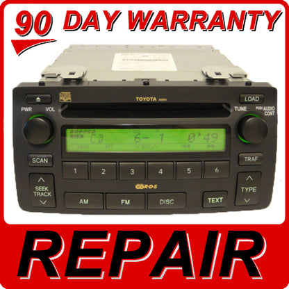 Repair for 2003 - 2008 Toyota Corolla OEM Radio 6 Disc Changer CD Player Repair Service