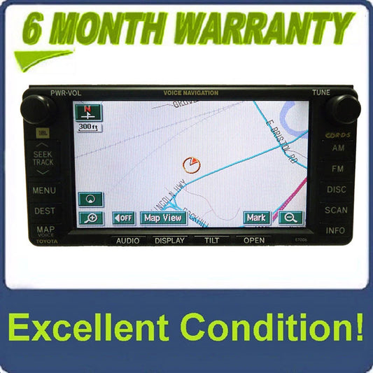 2005 - 2007 Toyota Navigation GPS System Radio 4 Disc CD Changer E7006