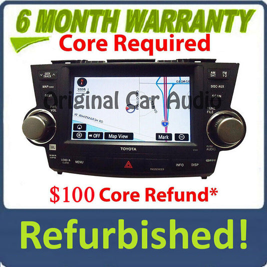 Refurbished Toyota Highlander HYBRID  Navigation GPS E7015 Radio CD Player oem