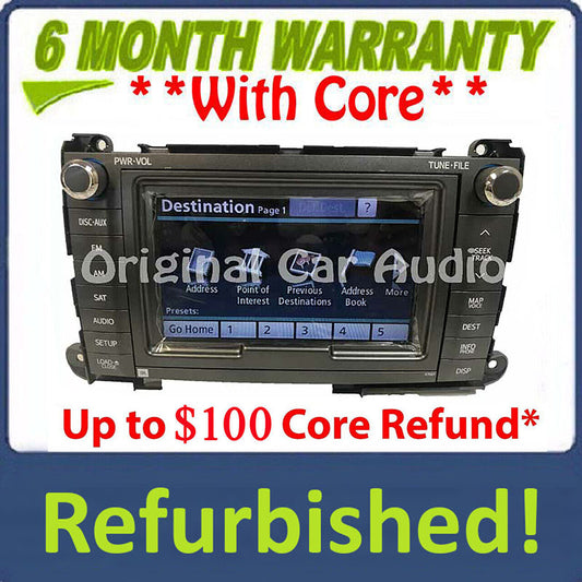 Refurbished Toyota Sienna Navigation Radio CD Player Bluetooth E7027 JBL