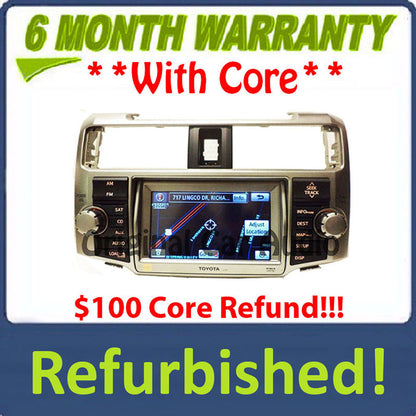 Refurbished 2010 - 2013 Toyota 4Runner OEM JBL Navigation GPS Radio AM FM 4 Disc Changer MP3 CD Player E7028