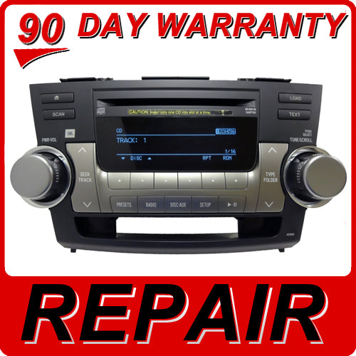 Toyota Highlander Repair Service 6 disc changer cd player radio