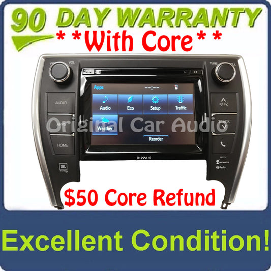 2015 - 2017 Toyota Camry OEM AM FM XM HD Touch Screen JBL Radio Gracenote P11223