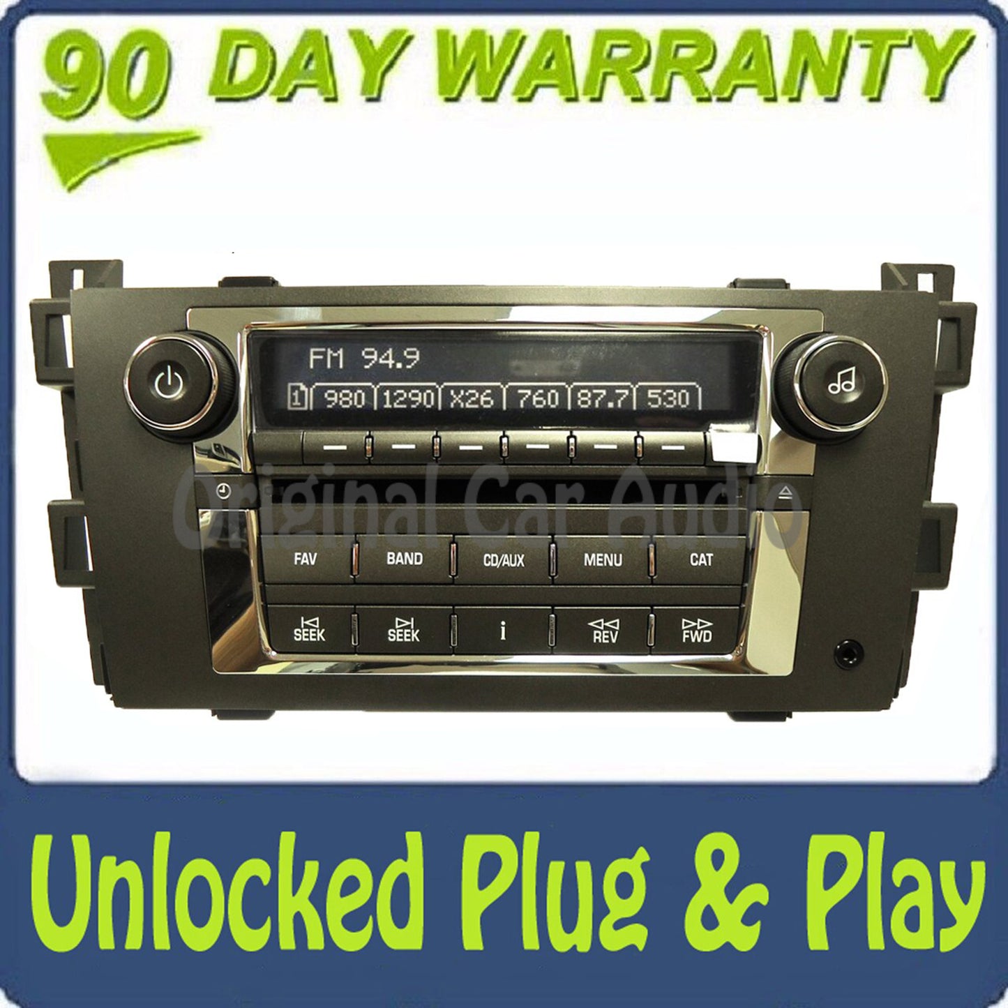 Unlocked 2007 - 2009 Cadillac Radio Stereo MP3 CD Player Auxiliary Receiver OEM