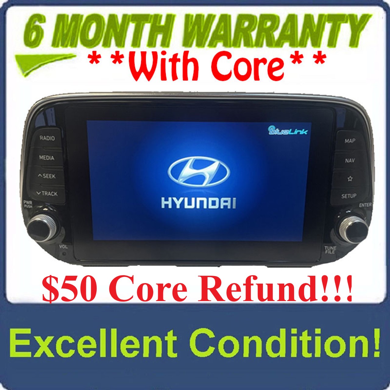 2019 - 2020 HYUNDAI SANTA FE OEM NAVIGATION RADIO DISPLAY AND RECEIVER