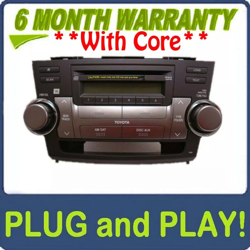 Toyota Highlander Radio MP3 Aux SAT 6 Disc CD Changer 86120-48E60-C0 2008 2009 2010 2011 2012