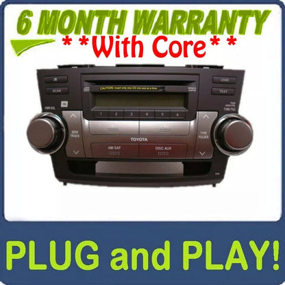 Toyota Highlander Radio MP3 Aux SAT 6 Disc CD Changer 86120-48E60-C0 2008 2009 2010 2011 2012