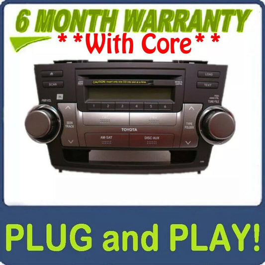 Toyota Highlander Radio MP3 Aux SAT 6 Disc CD Changer 86120-48E60-C0 2008 2009 2010 2011 2012