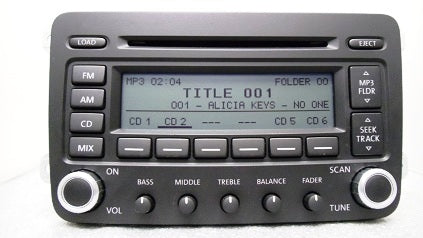 2005 - 2009 VW VOLKSWAGEN Golf GTI Jetta Passat Rabbit EOS OEM Radio 6 Disc Changer MP3 CD Player Receiver