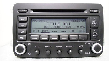2005 - 2009 VW VOLKSWAGEN Golf GTI Jetta Passat Rabbit EOS OEM Radio 6 Disc Changer MP3 CD Player Receiver