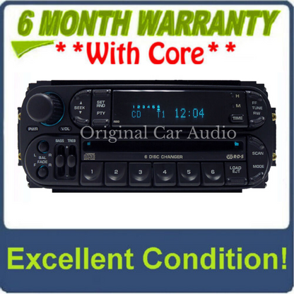 2002 - 2007 Chrysler Jeep Dodge OEM AM FM Radio 6 CD Changer RBQ