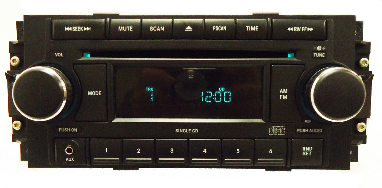 2005 - 2008 Chrysler Jeep Dodge OEM AM FM Radio CD Player Chrome Knobs w/AUX REF