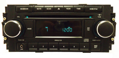 2005 - 2008 Chrysler Jeep Dodge OEM AM FM Radio CD Player Chrome Knobs w/AUX REF