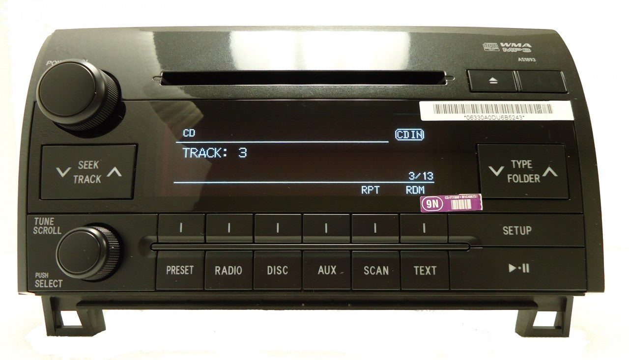 2007 - 2013 TOYOTA Tundra Sequoia OEM  AM FM Radio Stereo MP3 CD Player Receiver A51893