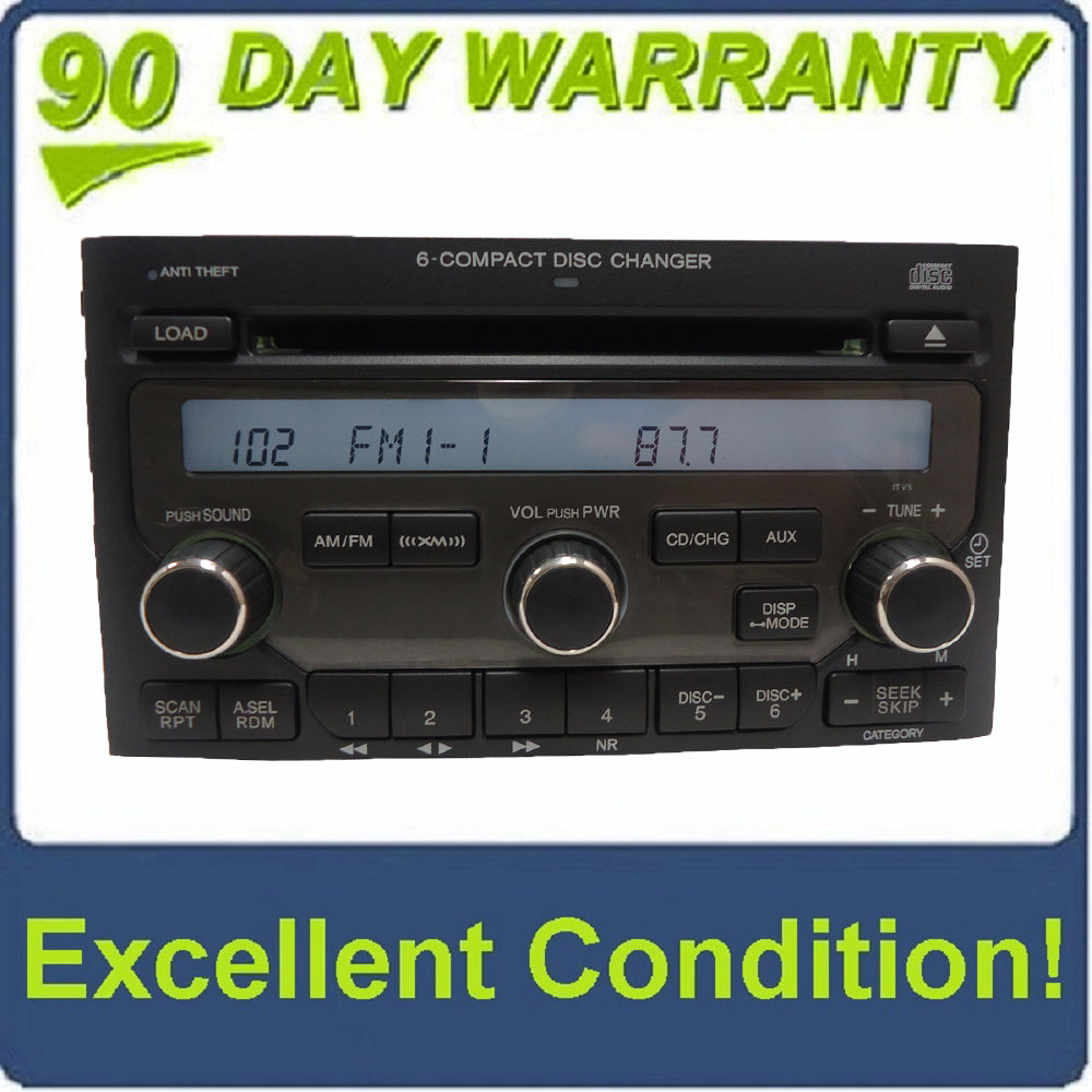 06 07 08 Honda Pilot OEM AM FM XM Radio AUX 6 Disc Changer 1TV5