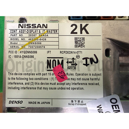 2019 - 2020 Infiniti QX50 OEM Display Control Unit DCU Multi Media Radio Info Information Touch Screen Display Monitor ONLY