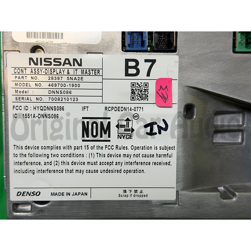 2019 - 2020 Infiniti QX50 OEM IT Master Display Control Unit DCU Multi Media Radio Info Information Touch Screen Display Monitor ONLY