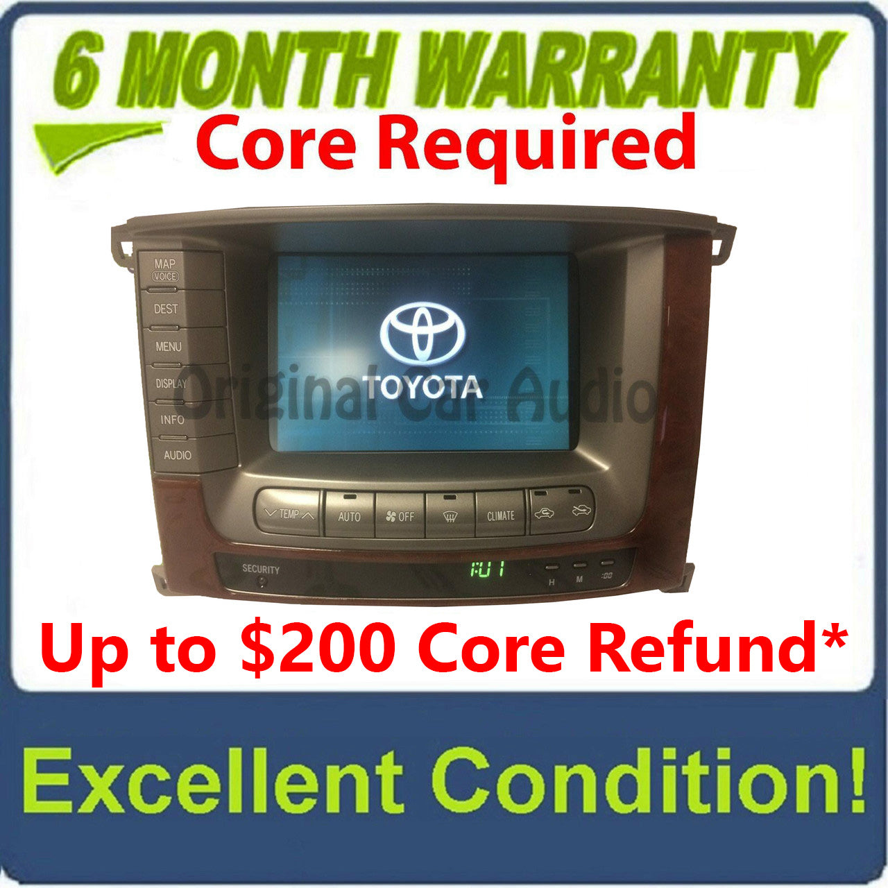 2004 2005 2006 2007 Toyota Land Cruiser OEM Pioneer Navigation Display Screen