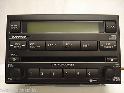 2005 2006 2007 Nissan Pathfinder Bose Radio MP3 & 6 CD Changer