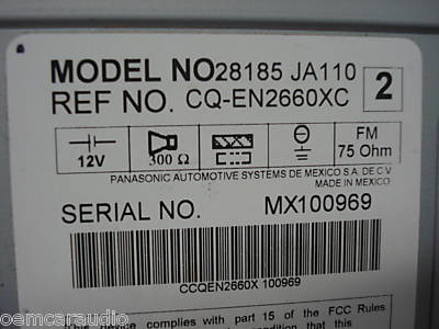 07 - 08 Nissan Altima Bose Radio and CD player