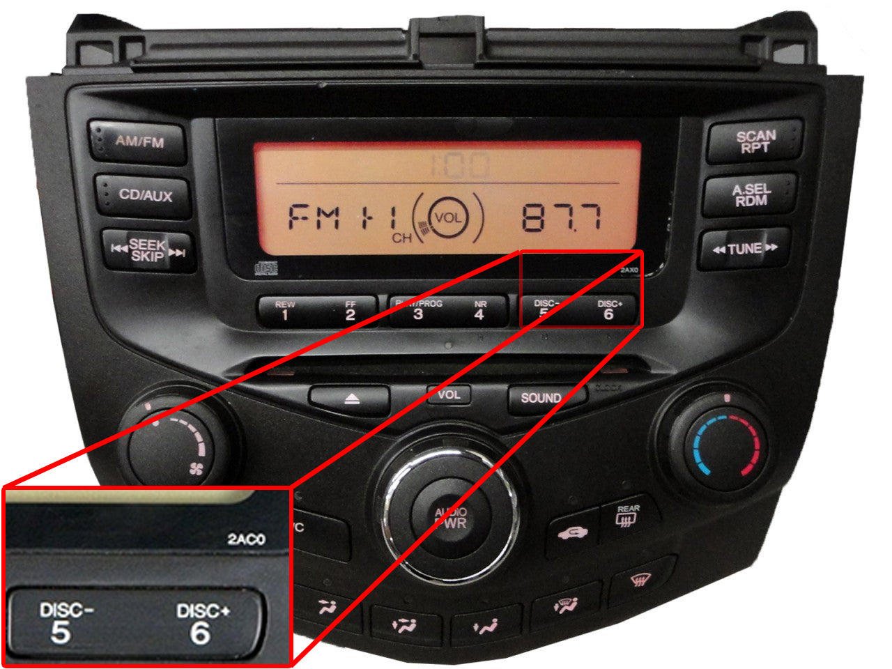 03 04 05 06 2007 Honda Accord 1 CD BLOCK COMPONENT 2AC0, 2AC1, 2AC2, 2AA0, 2AA1, 2AA2, 2AX0, 2AX1