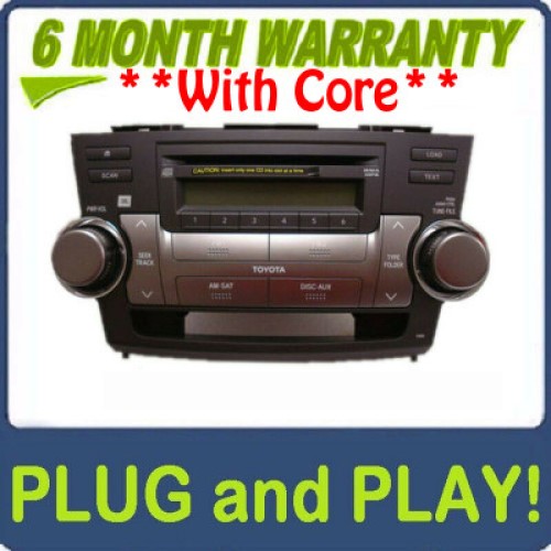 2008 2009 2010 2011 2012 TOYOTA Highlander OEM JBL AM FM Satellite Radio 6 Disc Changer MP3 CD Player 51855