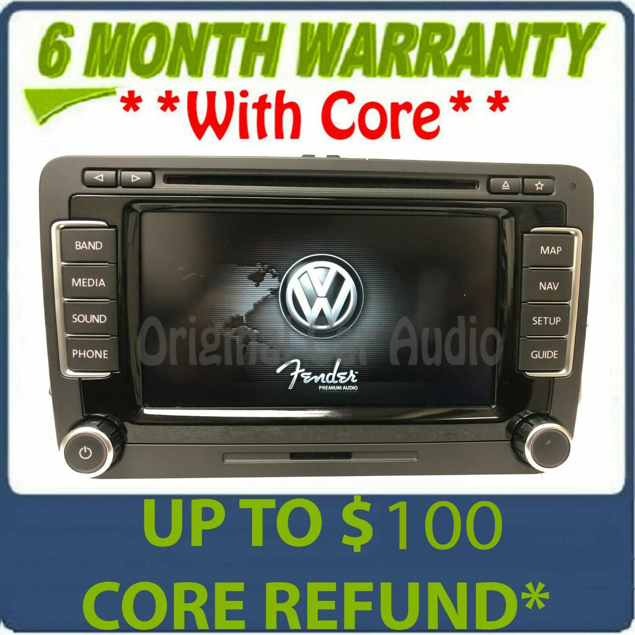 2010 - 2015 Volkswagen VW Jetta Passat OEM Fender Premium Sound RNS-510 Navigation GPS Touch Screen Radio Receiver (Blemishes)