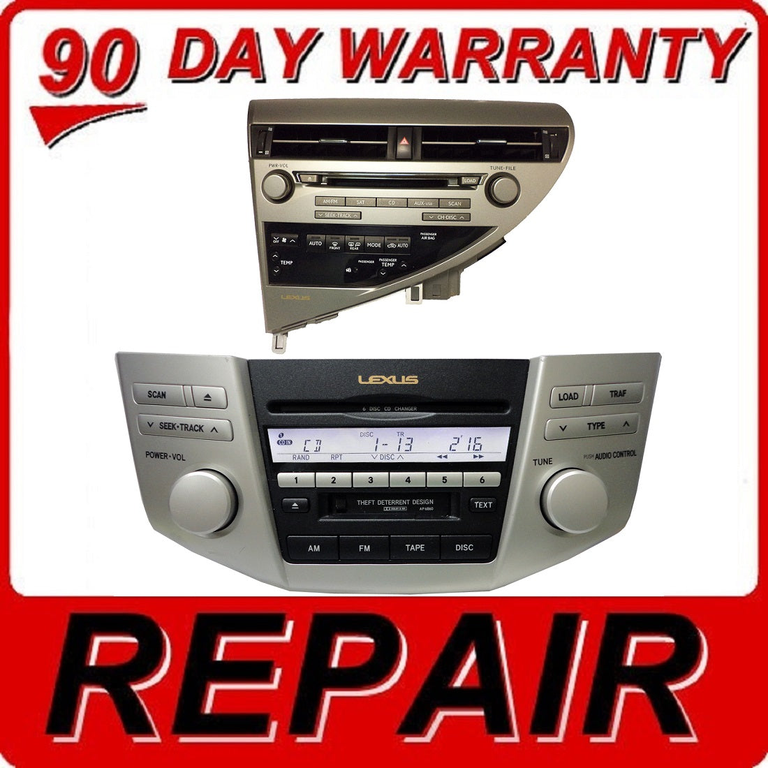 REPAIR Your 1999 - 2009 6 Disc Changer CD Player Radio LEXUS RX300 RX330 RX350 RX400h RX450h NEW CD MECHANISM