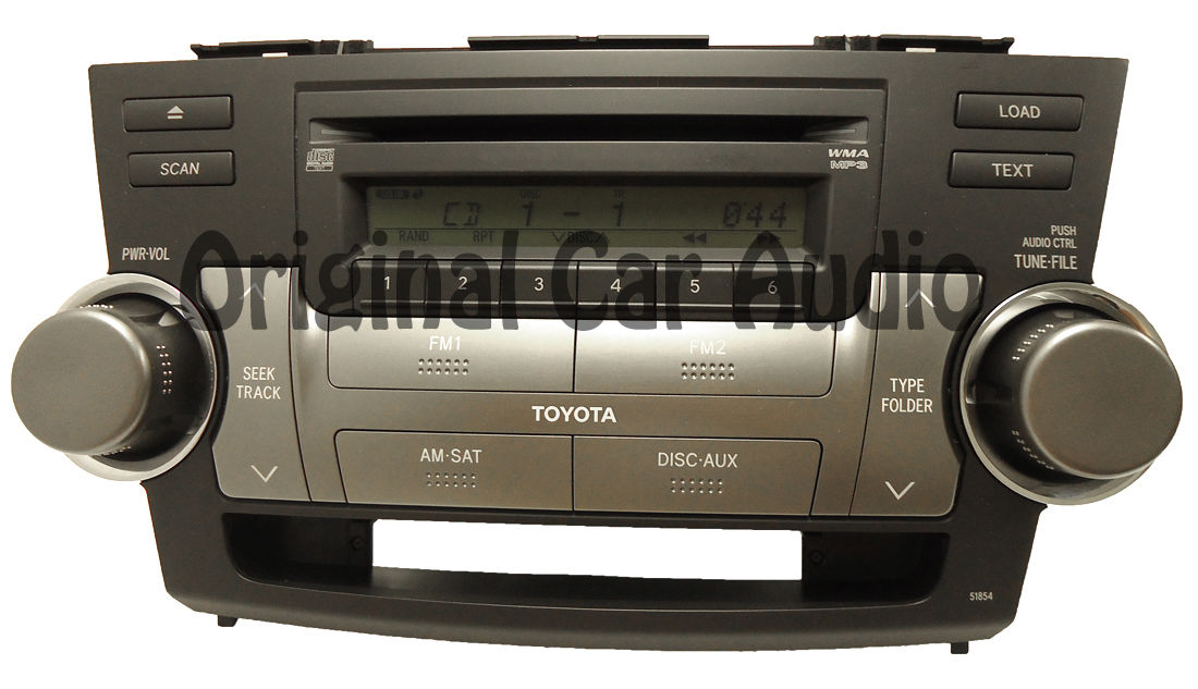 NEW 2008 2009 2010 2011 2012 08 09 10 11 12 TOYOTA Highlander OEM JBL AM FM Satellite Radio 6 Disc Changer MP3 CD Player 51855