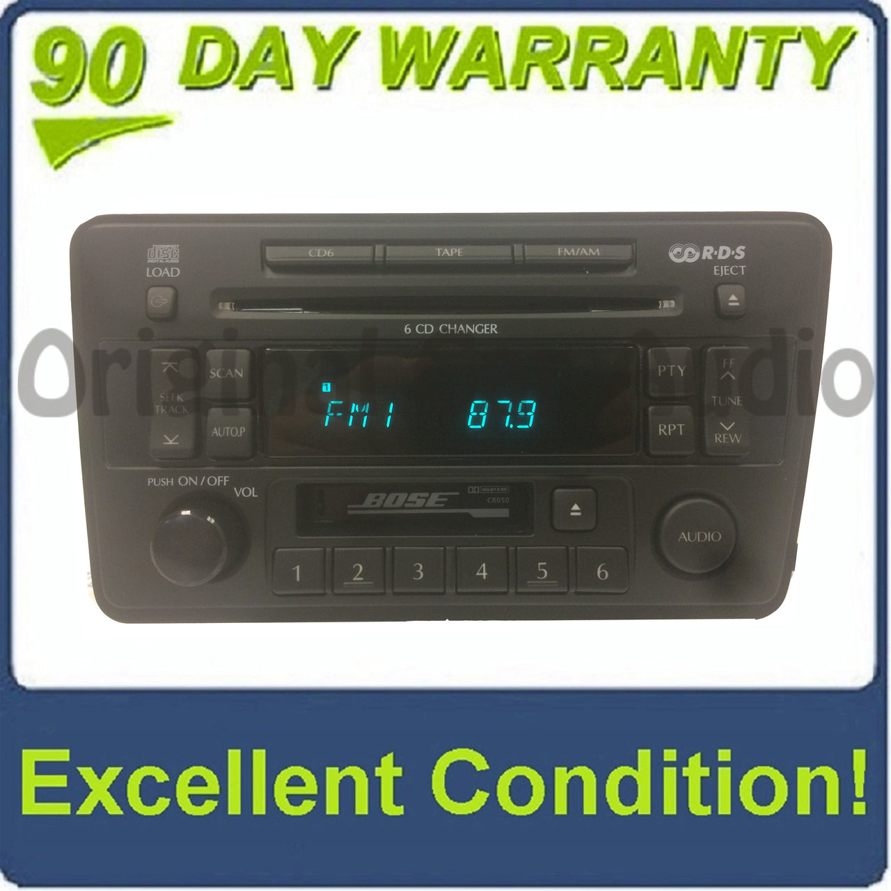 2001 2002 2003 Nissan Infiniti OEM BOSE Radio 6 Disc Changer Tape Cassette CD Player PN-2439N CR050
