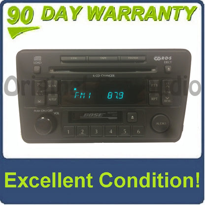 2001 2002 2003 Nissan Infiniti OEM BOSE Radio 6 Disc Changer Tape Cassette CD Player PN-2439N CR050