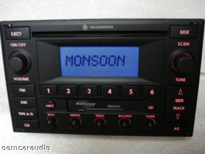 2002 - 2005 VOLKSWAGEN VW MONSOON CD PLAYER CASSETTE TAPE RADIO JETTA PASSAT GOLF PREMUIM 6 1JM 035 157 K, 1JM 035 157 P, 1JM 035 157 PX, 3B7 035 180 G