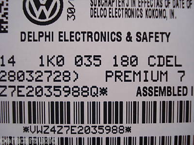 VW Volkswagen Jetta Passat Golf Rabbit EOS Radio 6 Disc Changer MP3 CD player 1K0035180 2005 2006 2007 2008 2009 OEM