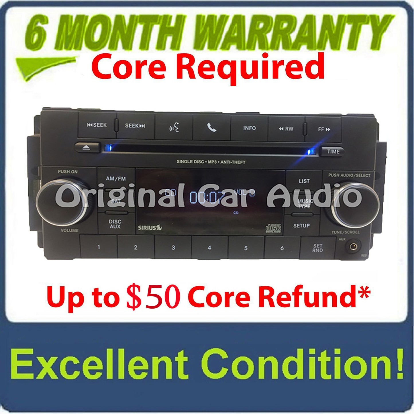 2007 - 2020 Chrysler Jeep Dodge OEM AM FM Radio CD Player Receiver RES